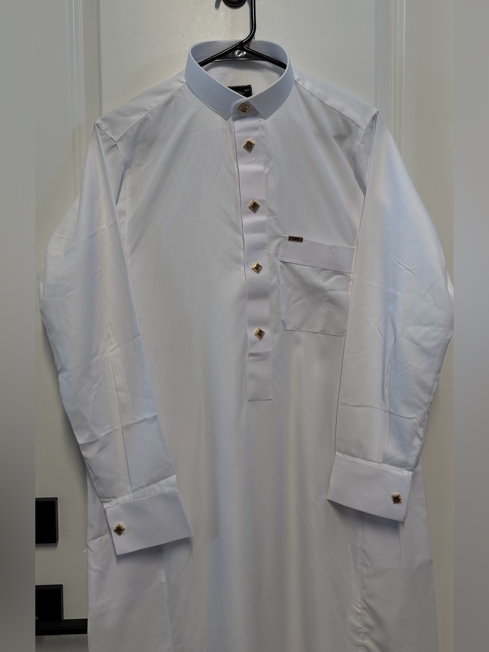 Al Jannat Men’s White Saudi Thobe Dishdasha Jubba Size 56 New